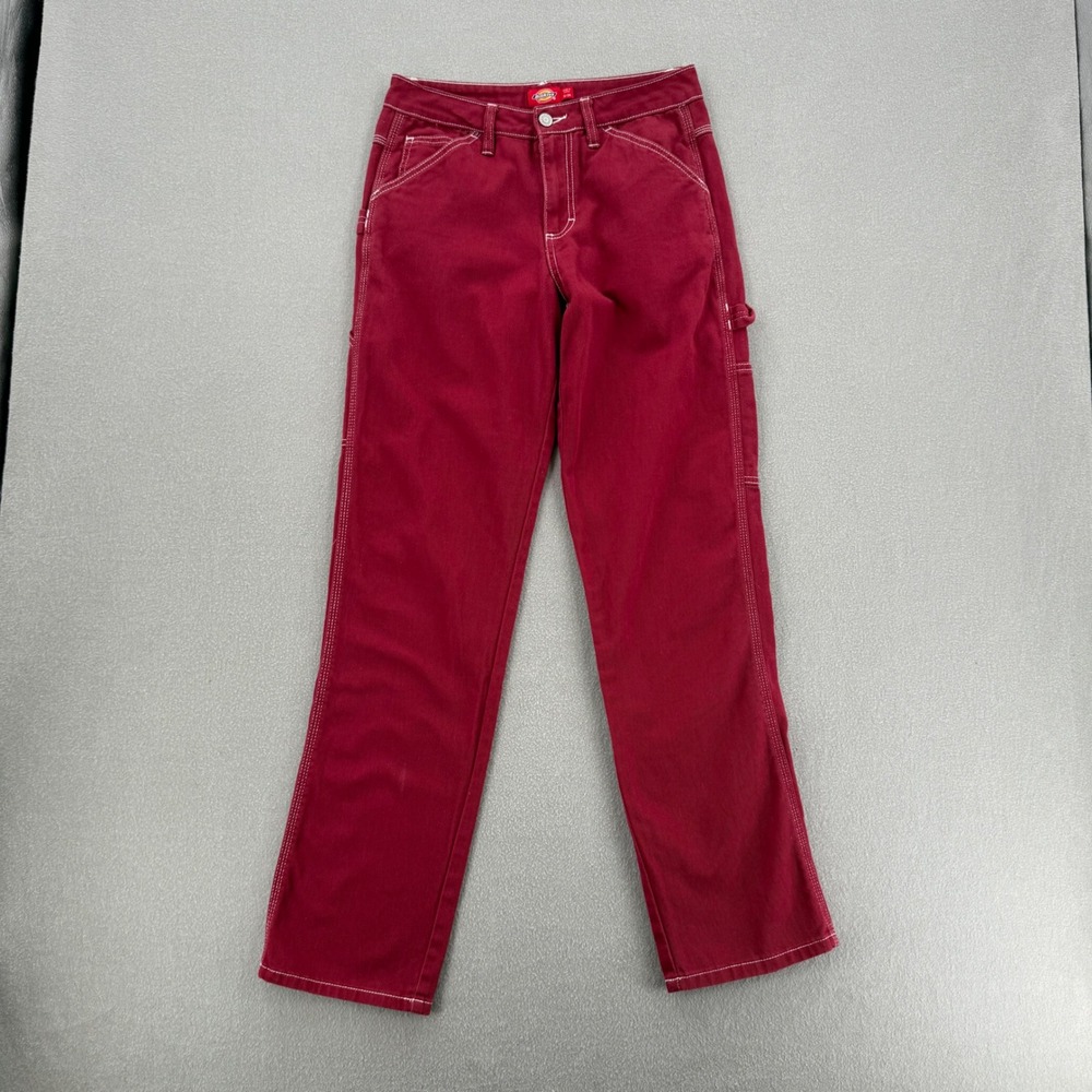 Dickies Workwear Streetwear Red Carpenter Painter Cargo Pants Women Size 3/26‎